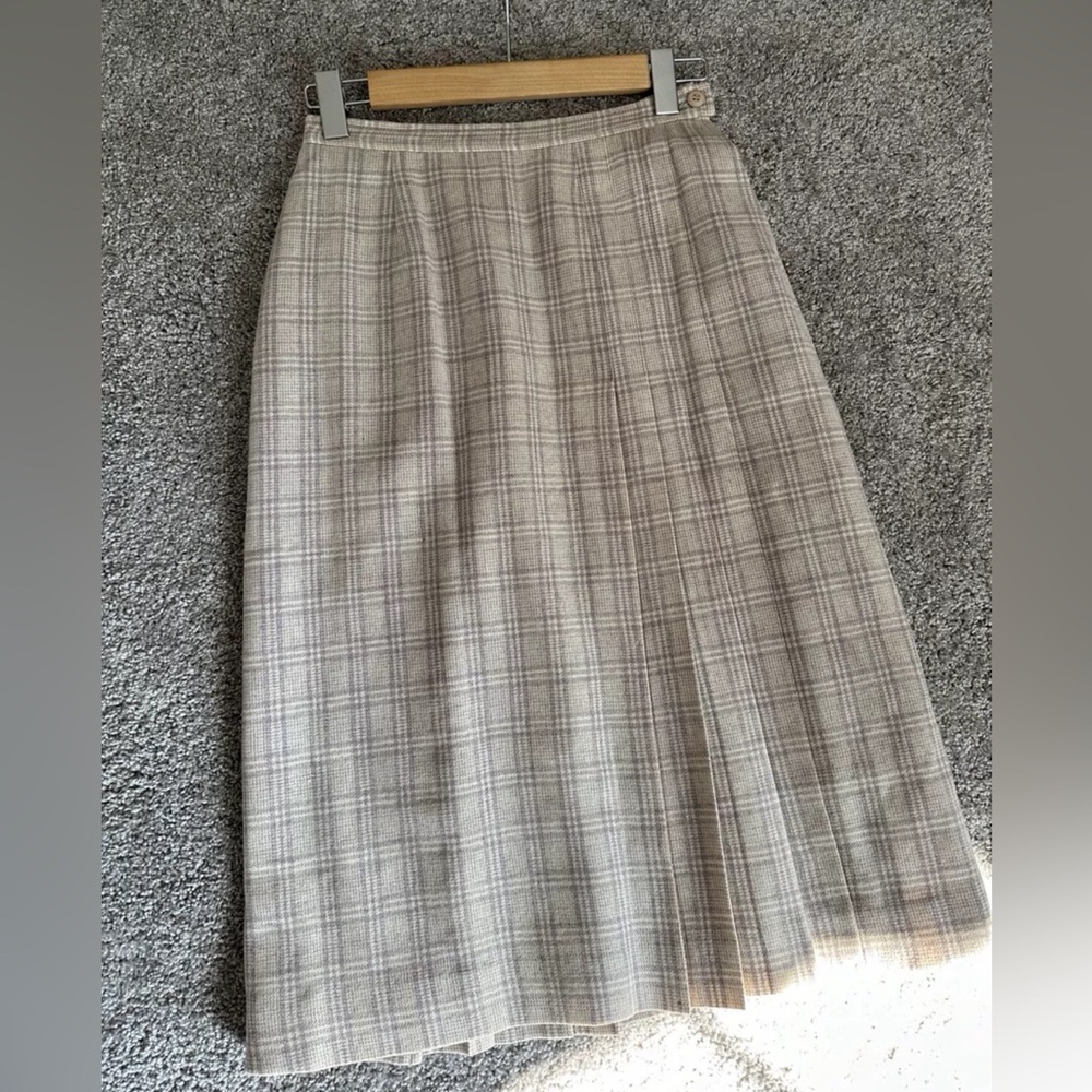 VTG Miss Pendleton Sz 9/10 Pleated Skirt 100% Wool Plaid Academia Preppy holiday